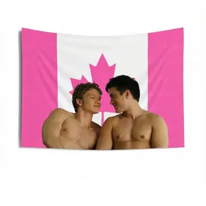 Heated Rivalry Tapestry, Retro Game Day Canada Flag, Sports Aesthetic Wall Decor, Classic Competition Banner, Bedroom Dorm Decor for Fans, Hudson Williams Connor Storrie Chemistry Flag