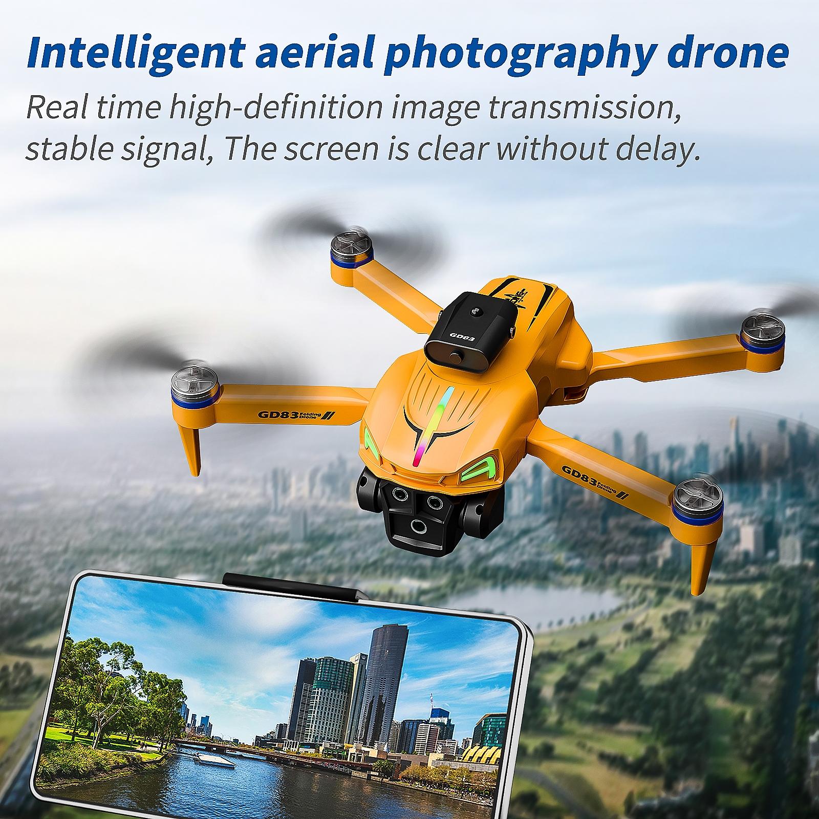4K  Foldable Flagship Drone, 80M Flight Altitude 7.2M/s Speed 200g 1500M Range, Dual Cameras Brushless Motor Intelligent Following Aerial Photography Drone for Beginners