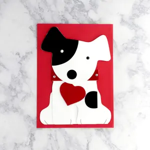 Die-Cut Dog Valentine's Day Card