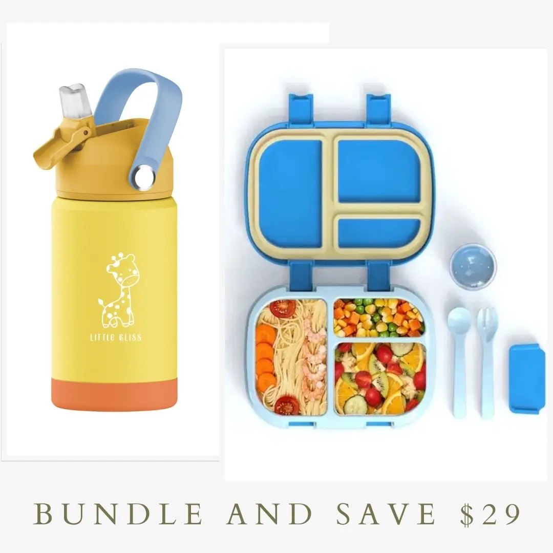 Bento lunch box & water-bottle set Steel Tableware
