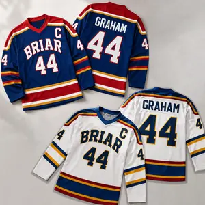Briar University Graham 44 Hockey Jersey, Personalized Name & Number Jersey, Briar U Sweatshirt, Off Campus Hockey 2026