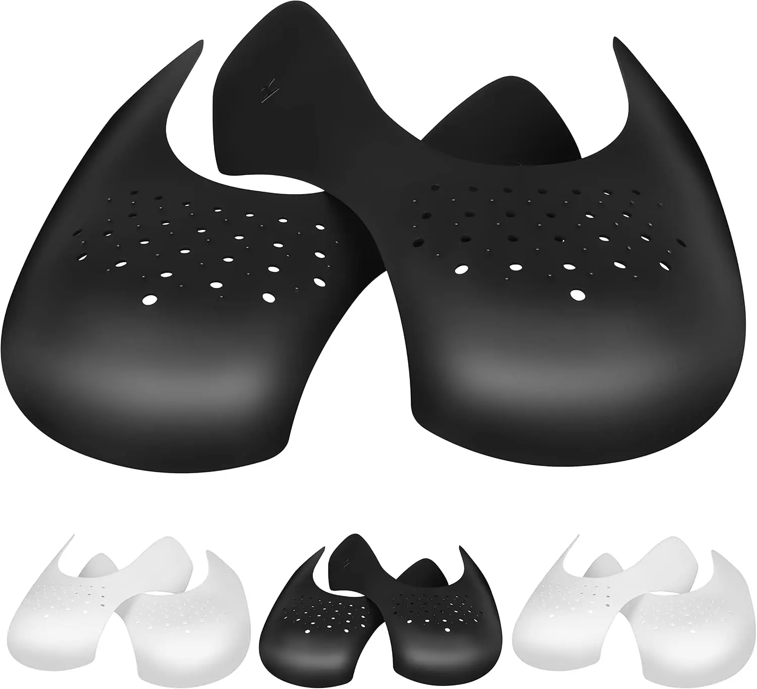 Crease Protectors Suitable for Most Sneakers, 3 Pairs Crease Protectors for Jordan 1, Air Force 1, and Dunk Low; Men's 7.5-12/ Women's 5-8.5 (Black+White, Men's US Size 7.5-12)