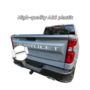 3D Raised Tailgate Inserts Letters Decal for Chevrolet Silverado 1500 2500 2019 2020 2021 2022 2023 2024 2025 ABS Plastic AntiFade Chrome Silver Exterior Accessories