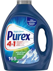 Purex Liquid Laundry Detergent, Ultra Concentrated, Mountain Breeze, 82.5 Ounce, 165 Loads Floral Household Flower Scented Perfume Bottles Fragrance Multicolor