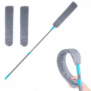 Retractable crevice dusting brush,soft bristles,comes with 2 microfiber dusting cloths,ergonomic design,multi-purpose,retractable microfiber,suitable for bedroom, kitchen, living room,outdoor use,high ceiling,cleaning supplies,duster Dryer Vent Cleaner
