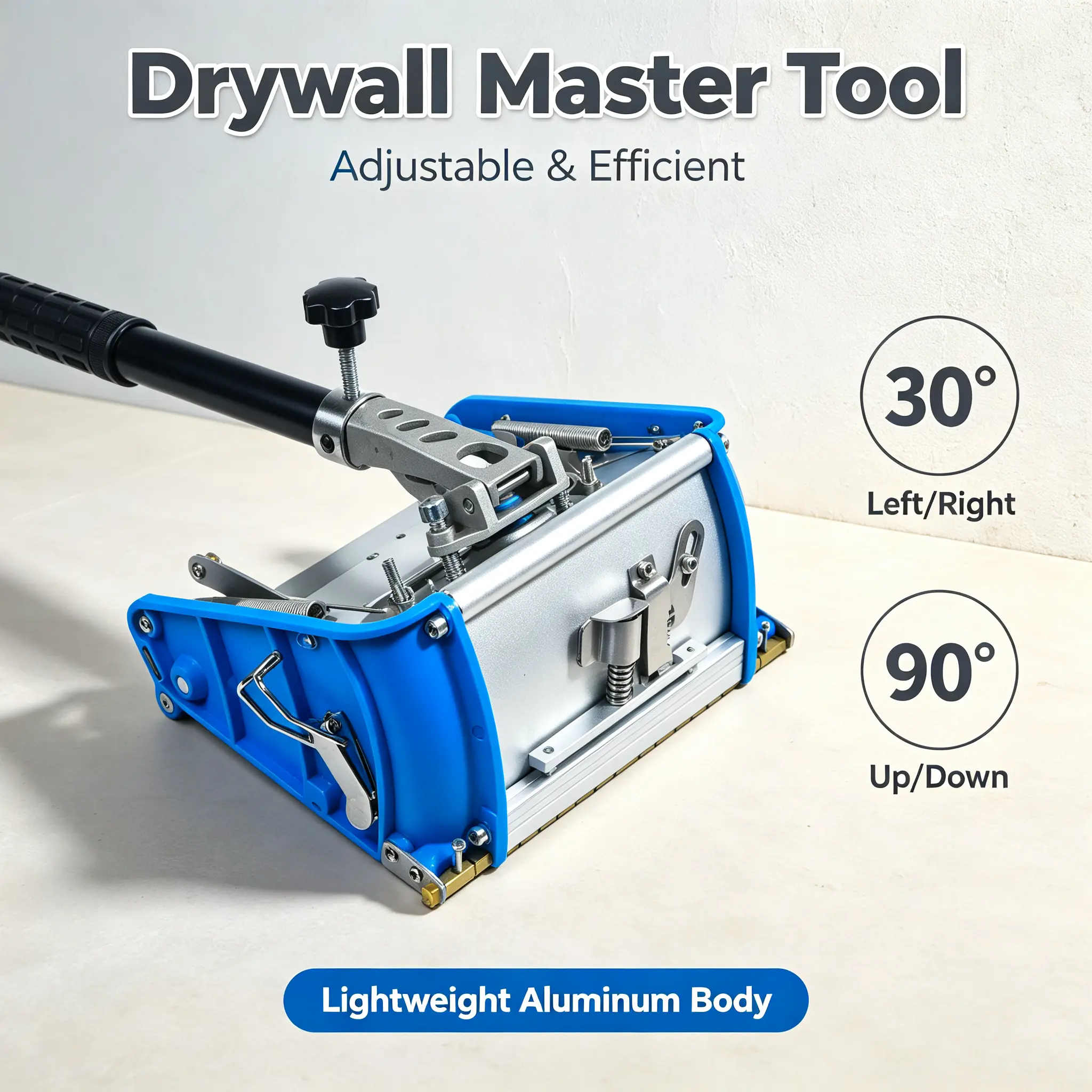 Drywall Flat Finishing Box Tool - Adjustable Spring Pressure Plate, Roller Set for Smooth Wall Application (Home Improvement Paint Supplies & Tools)