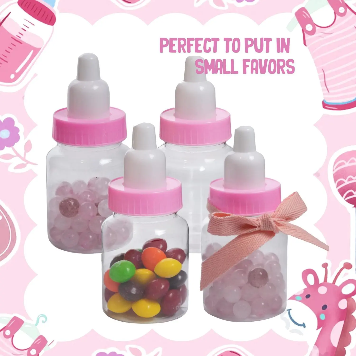 Plastic Baby Shower Favors, Candy Bottles, Plastic Milk Bottle Fillable Baby Shower Favor Decoration