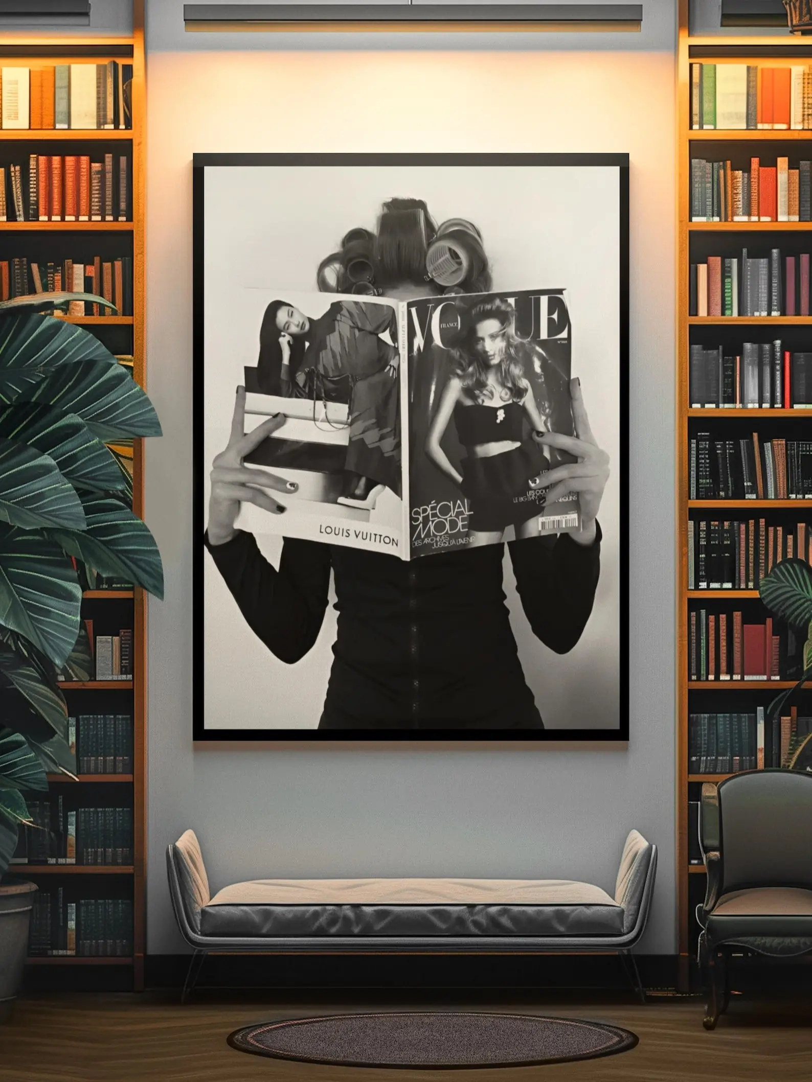 Bold VOGUE x LV Magazine Wall Mount | Y2K Girly Aesthetics Bedroom Poster | Timeless Paris Fashion Brand Wall Art | Minimalistic Gift Decor [Unframed]