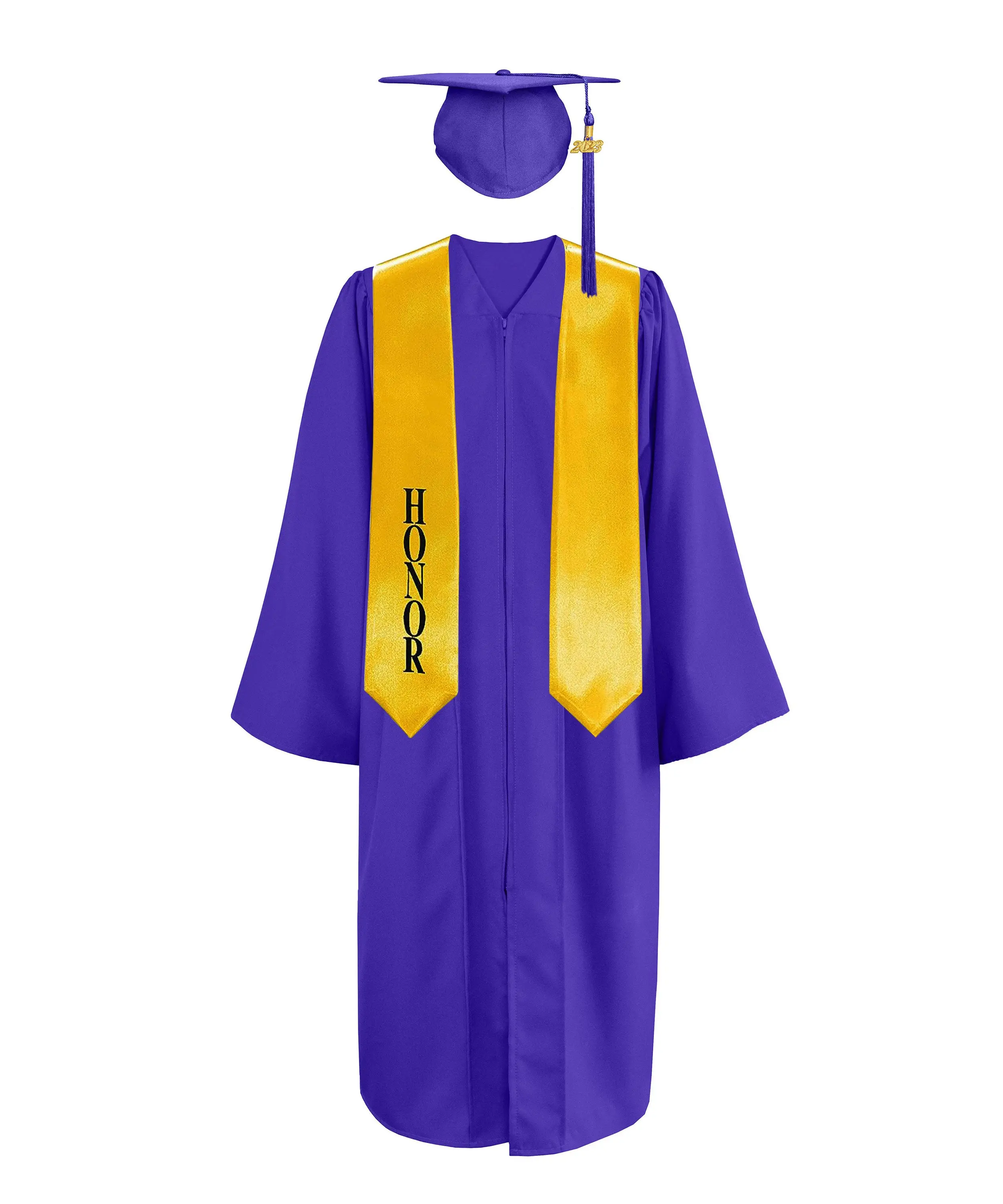 Matte Cap, Gown, Tassel & Honor Stole 60”Package | Graduate Graduation Gown