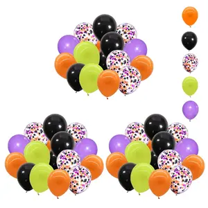Halloween Balloons Halloween Decorations Latex Balloons Inflatable Toys Globos Halloween Party Supplies (Black Orange Green)