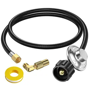 【Exclusive Offer】 Alloxity QCC Connector with Low Pressure Valve + 90° Elbow Blackstone Adapter – 5FT/12FT Hose/Soft Tubing, Includes Teflon Tape for Easy Setup