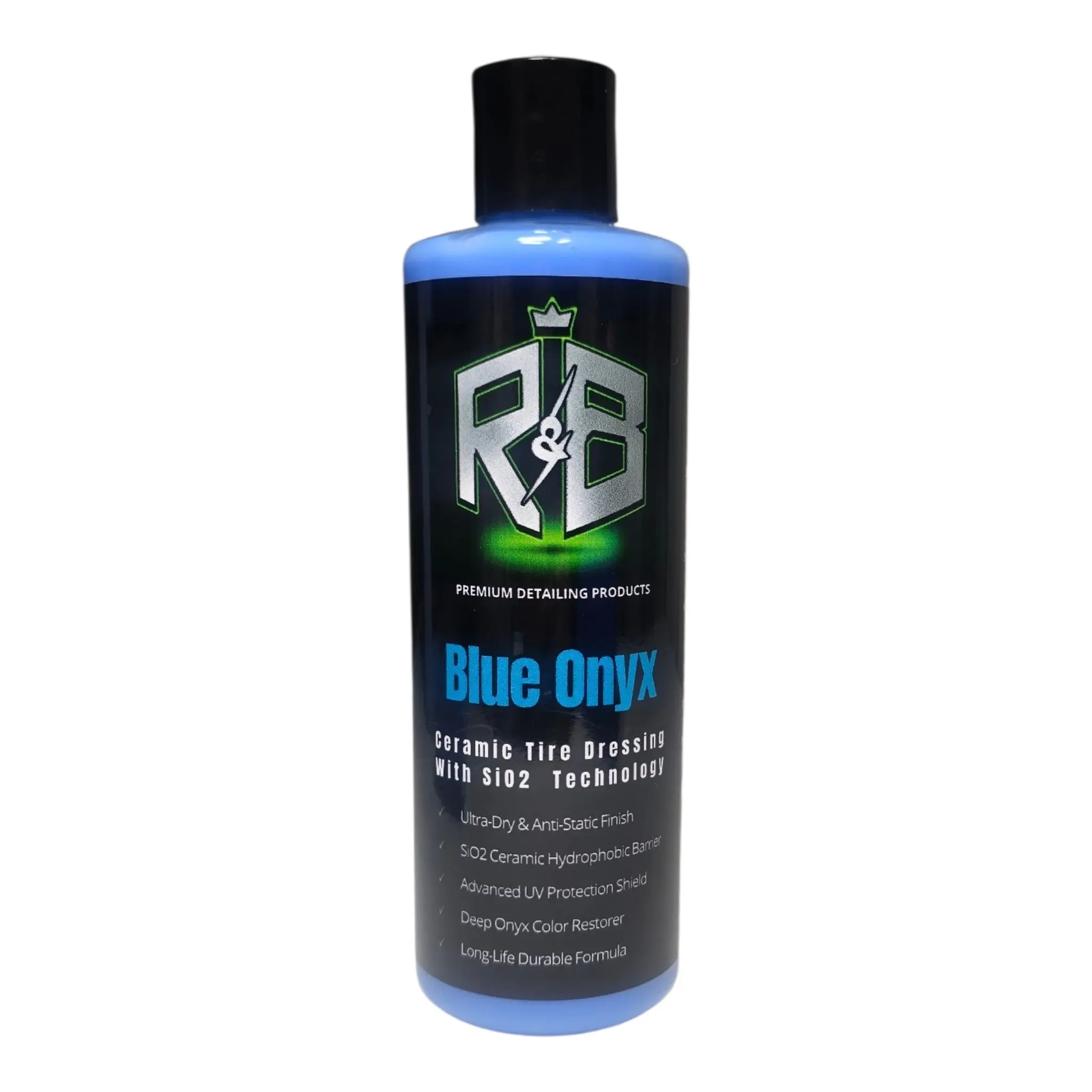 Blue Onyx Ceramic Tire Dressing SiO2 | Long Lasting Hydrophobic Water Based Tire Shine, Deep Dark Finish No Sling UV Protection Barrier, Professional Detailing Tire Gloss Protectant Spray for Cars & Trucks | Ultimate Shine Clean Wheels Aesthetics