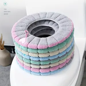 1 household toilet auxiliary seat cushion,  warmth for all seasons, autumn toilet seat cover, thick seat cushion for winter, Blue