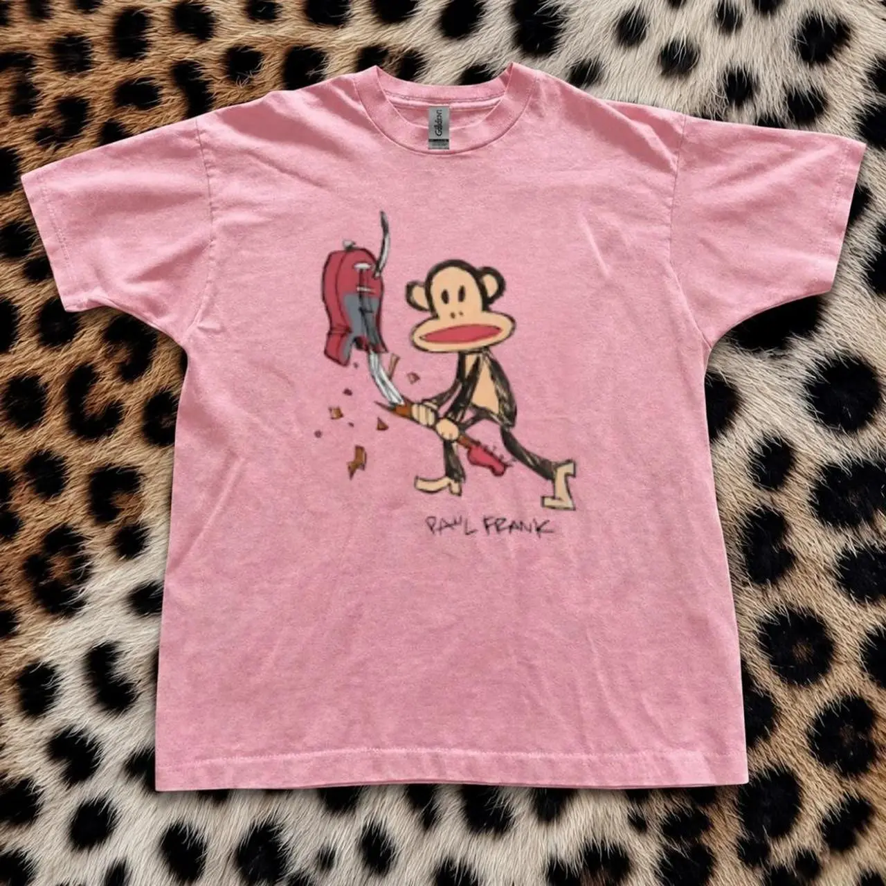 Paul frank broke guitar Gildan tee shirt