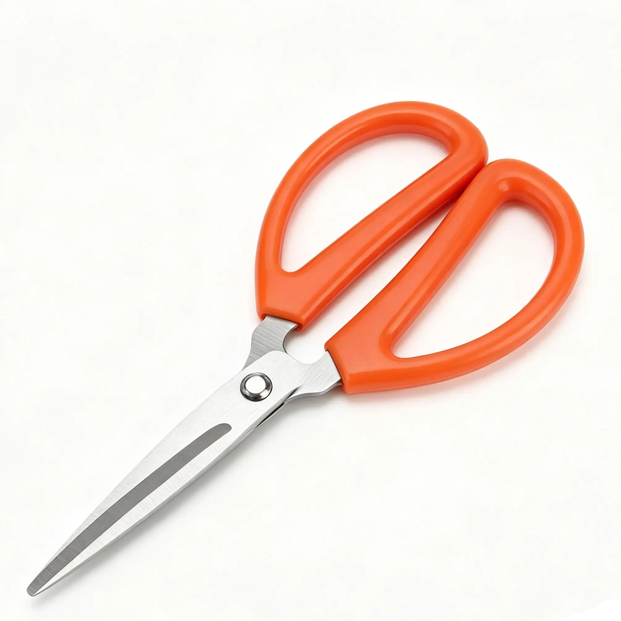 FixtureDisplays 5.71" Stainless Steel Small Scissors with Orange Non-Slip Handle Multipurpose Utility Scissors for Office Home Kitchen Crafts Paper Tape Plant Trimming 16202