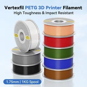 VERTEXFIL PETG Filament 1.75mm 1kg, High Toughness, Impact Resistant, Waterproof, Reusable & Detachable Spool, Tangle-Free, High Precision ±0.02mm, Strong Layer Adhesion, Compatible with Bambu Lab, Creality, Anycubic & Most FDM 3D Printers