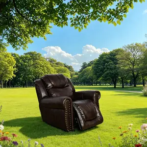 Ainehome electric recliner for living room, home office, home entertainment sofa, home theater sofa Adult leather electric recliner with hidden storage space, adjustable zero gravity recliner,  Espresso Breathing Leather