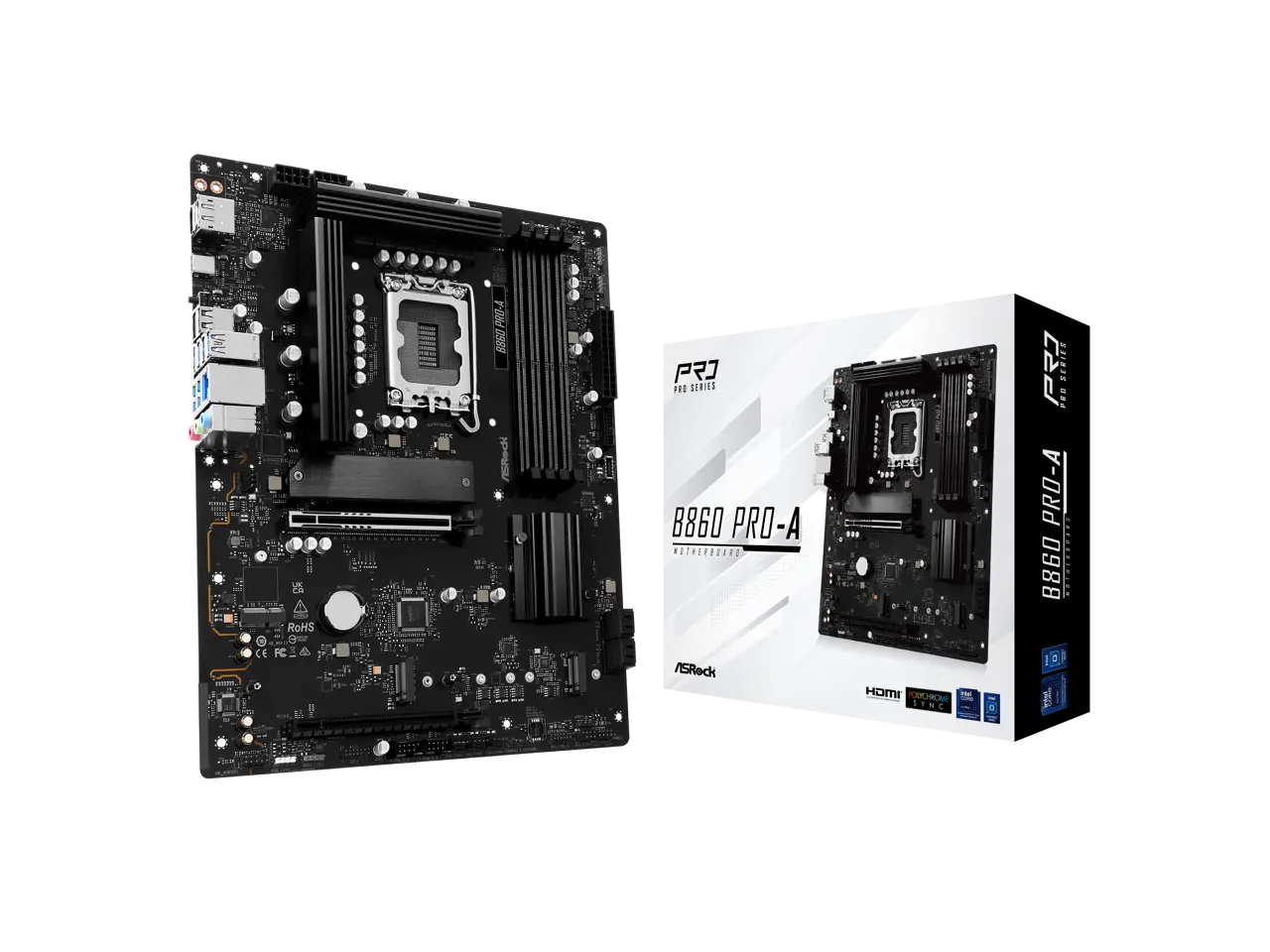 ASRock B860 Pro-A LGA 1851 Intel B860 SATA 6Gb/s DDR5 Intel Core Ultra  ATX Motherboard
