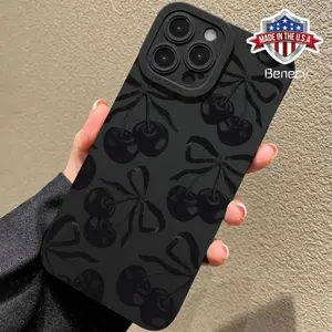 2026 New Cherry Pattern Phone Case Decorative Phone Protector Cover Compatible with iPhone 16 15 14 13 12 11 Plus Pro Pro Max Unique Protective Casing Cellphone