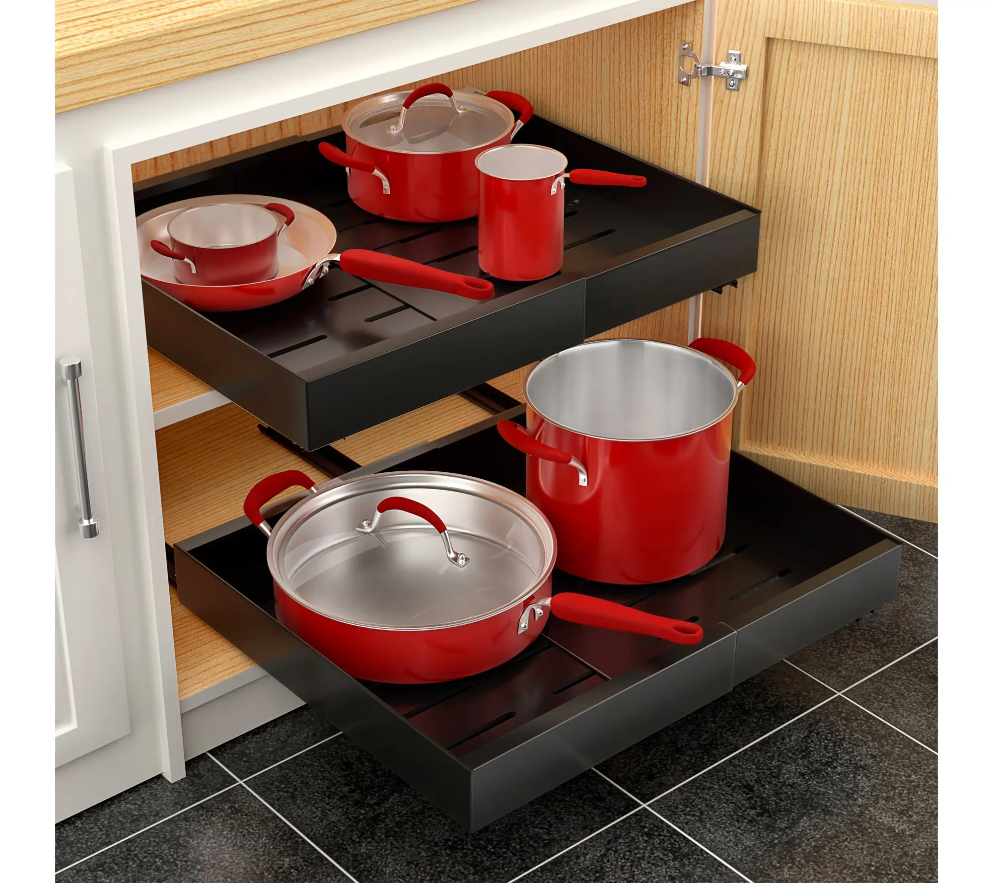 Sorbus Set of 2 Pull-Out Sliding Storage Rack for Kitchen