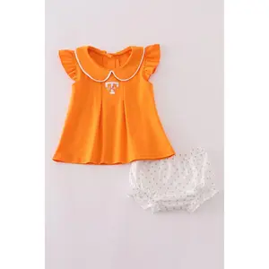Orange Tennessee go vols embroidery bloomer set