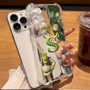 Green Monster Movie Shrek Phone Case Compatible with for iphone 16 15 14 13 12 11 Pro Max X XR XSMAX 8 7 Plus Shockproof Transparent Soft Back
