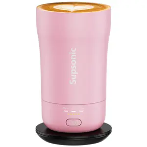 14oz Heated Coffee Mug, Self-Heating Travel Mug with 3-Temp Settings, Insulated Stainless Steel Constant Temperature Heating Mug for Beverage, Smart Heating Portable Coffee Mug