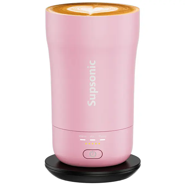 14oz Heated Coffee Mug, Self-Heating Travel Mug with 3-Temp Settings, Insulated Stainless Steel Constant Temperature Heating Mug for Beverage, Smart Heating Portable Coffee Mug