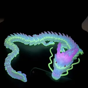 Luminous rainbow-colored 3D-printed dragon Luminous rainbow-colored 3D-printed dragon