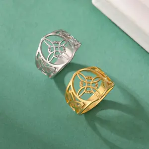 Stainless steel ring witch knot ring pattern witch knot ladies daily wear gift