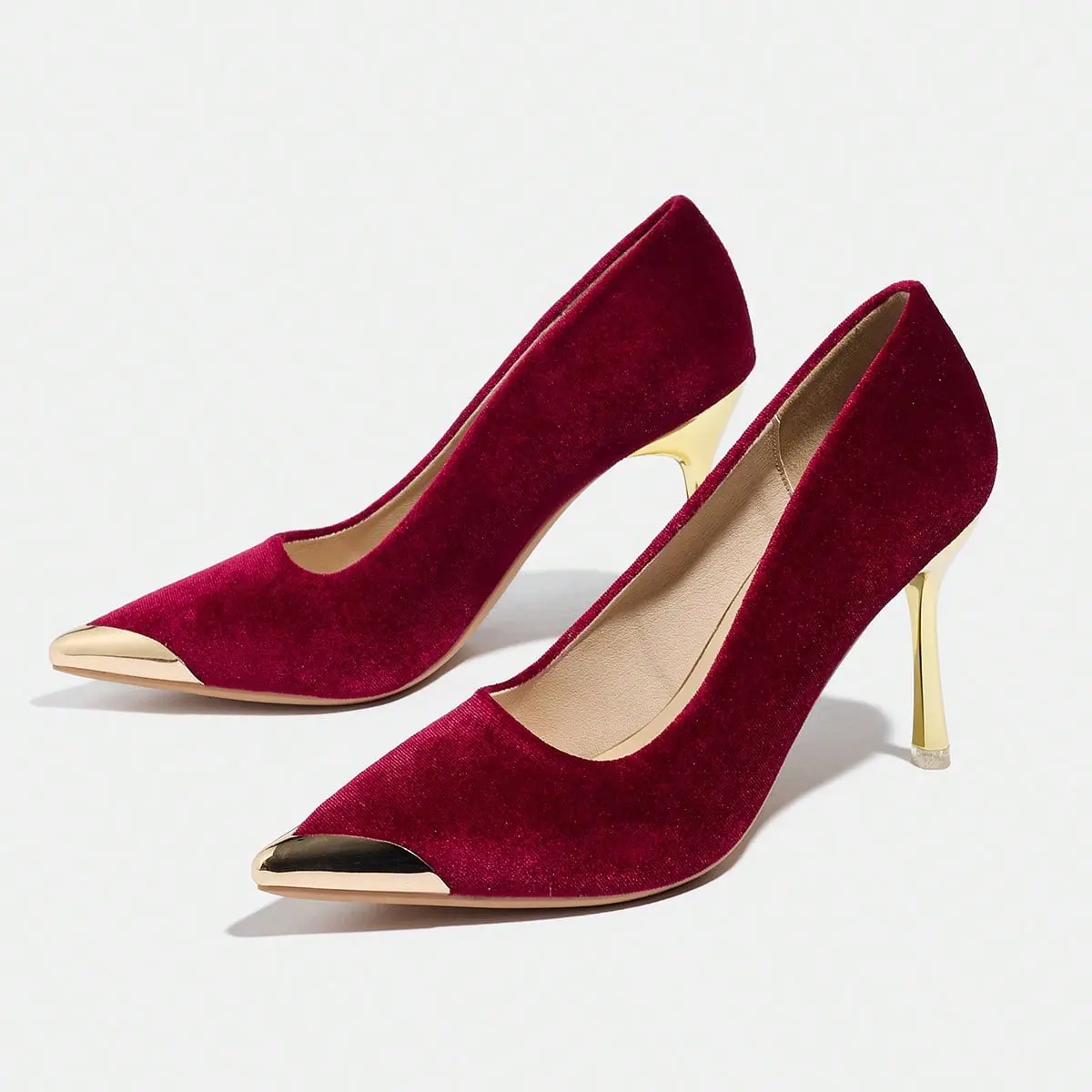 Women Premium Elegant Velvet High Heels,Pointed Toe Stiletto Pumps,Perfect for Party Evening Coktail Wedding Business Plus Size