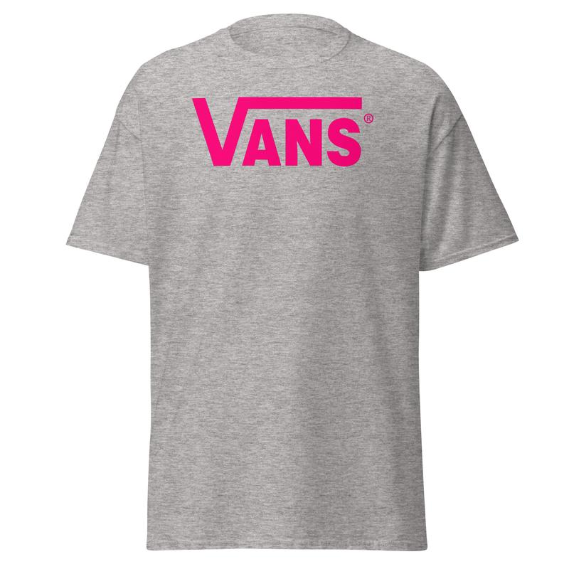 Vans Hot Pink Logo Grey Shirt