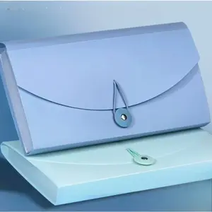 6 Colors Multi-Layer File Organizer 2PCS Large Accordion Folder Clear Window Secure Closure Storage