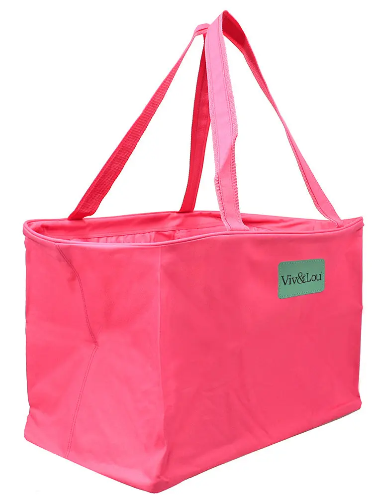 Viv&Lou® Large Pink Ultimate Tote Oversized Travel Beach Weekender Carryall #M105-PINK-VLXM