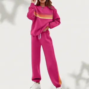Fall Rainbow Lounge Set  |  Dopamine Color-Block Set   |  Style Homewear  |  Rainbow Stripe Lounge Wear