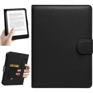 Universal Case for 6.8-7'' Kindle eReader Compatible with Paperwhite/Pocketbook and Tolino/Kobo Clara 2E/Kobo Clara ,6.8" -7'' eReader Protective Cover with Built-in Card Slot,Black