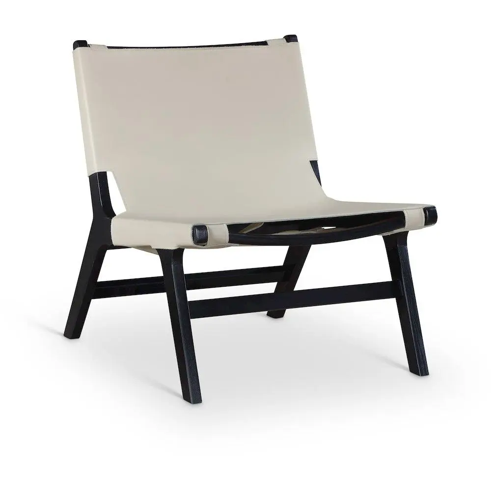 Rawlins Beige Vegan Leather Upholstered Accent Chair
