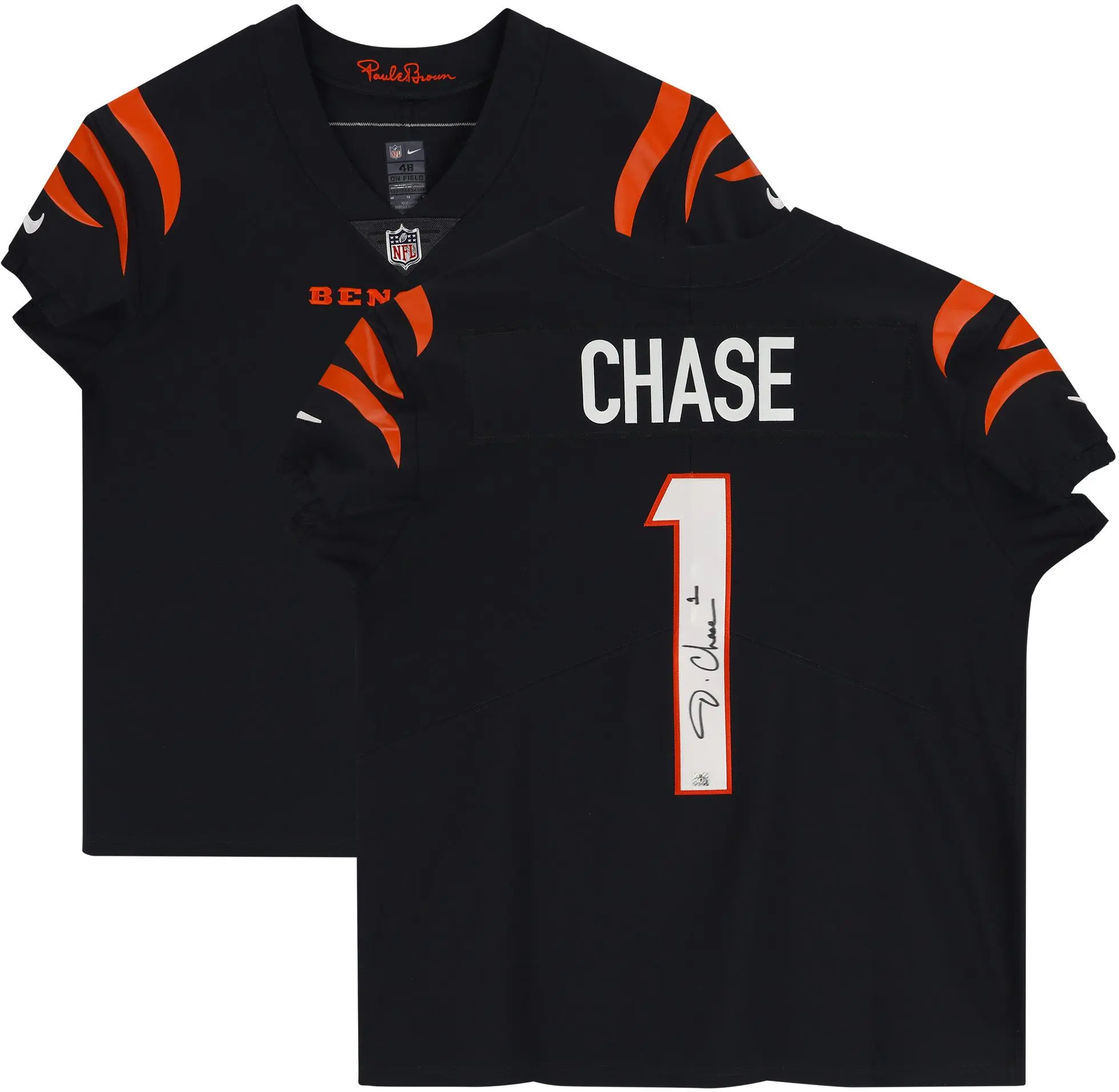 Ja'Marr Chase Cincinnati Bengals Autographed Black Nike Elite Jersey - Fanatics Authentic Certified