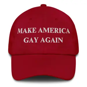 Make America Gay Again Hat – Embroidered Pride Dad Cap - Red