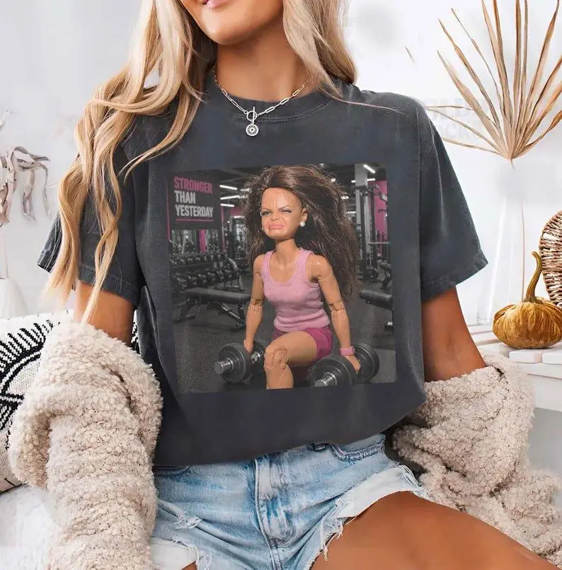 Funny Gym Doll Tee Barbie Workout Meme Gym Girl Humor Tshirt