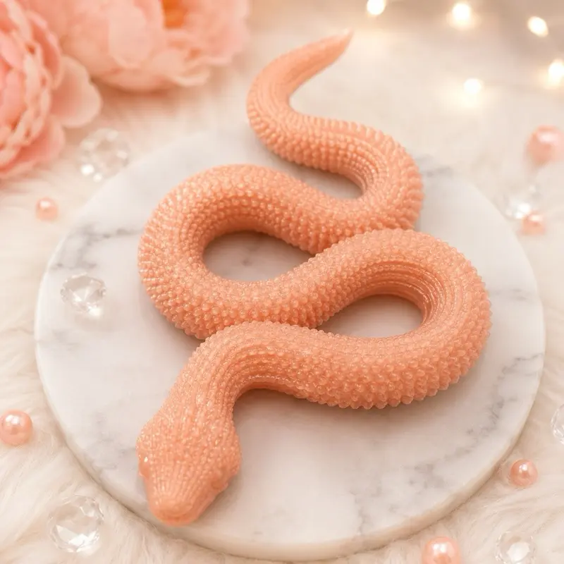 Coral Silicone Fidget Toy Snake -,2 sizes, Ideal for Stress Relief and Hand Movement Squishy Big anxiety squishies fidgit toys