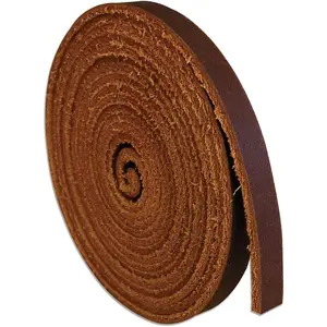 Genuine Leather Strip 1/4 Inch Wide 72 Inches Long for DIY Craft Projects, 1.8-2Mm Thick, Bourbon Brown Fan&Ran Leather