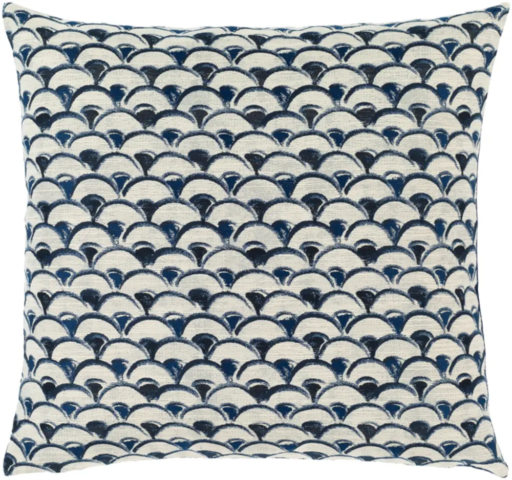 Livabliss SNY004-2222 22x22in Sanya Bay Jacquard Pillow Cover - Sweet Home Decor 2-Sided Colorful Synthetic Cotton-Lined Decorative Throw Pillow Cushion Cover, Bright Blue/Ivory/Navy, 2 Sided Cushion Covers