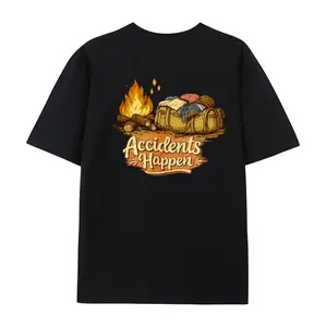 Unisex Funny Camping Graphic T-Shirt, Campfire and Backpack Outdoor Adventure Tee for Hiking Trips, Cabin Weekends, Casual Wear and Gift Ideas men yell yard clothing Retro Deftones Tour