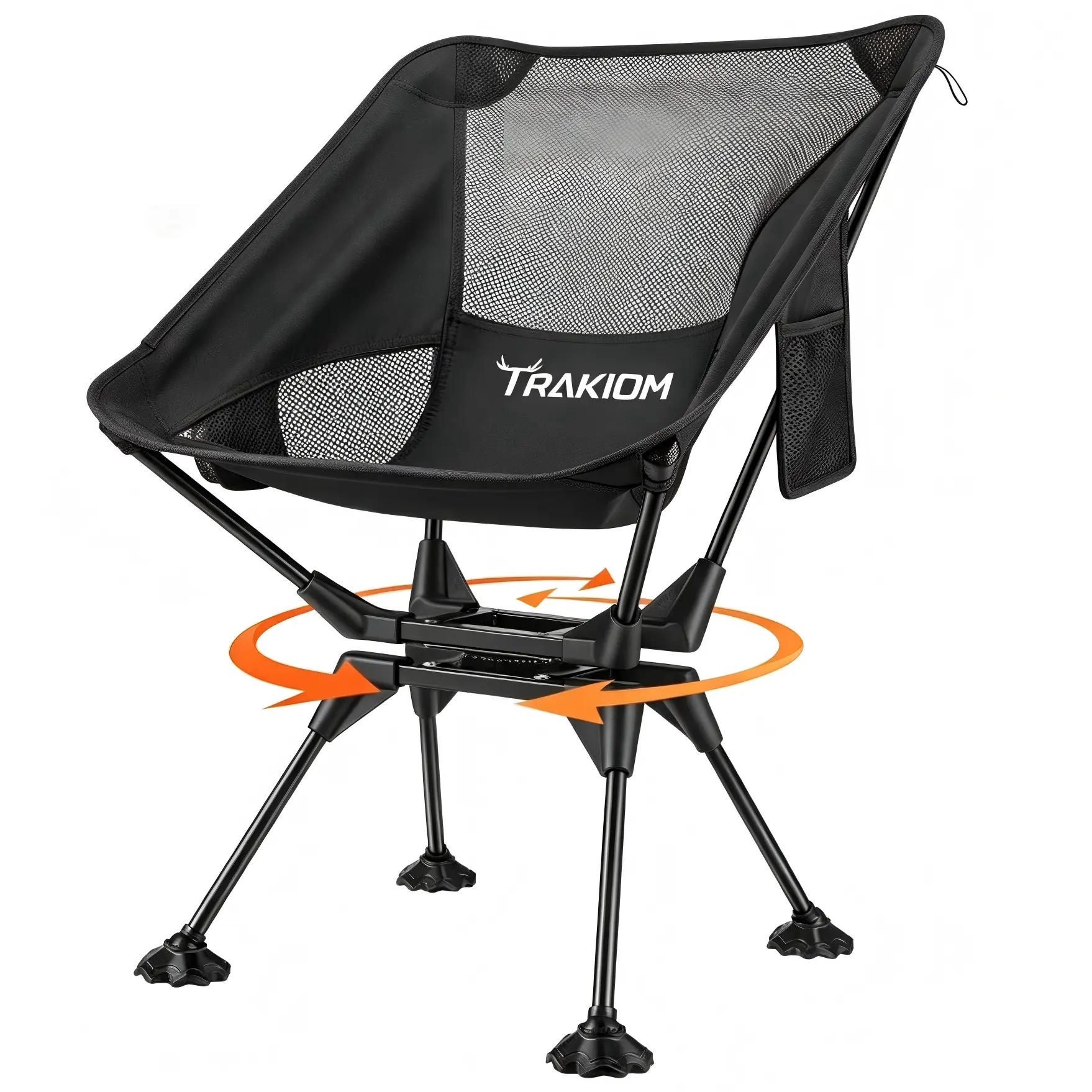 360° Swivel Foldable Camping Chair | Compact Portable Outdoor Chair with Anti-Sinking Large Feet for Beach Picnic Fishing Travel