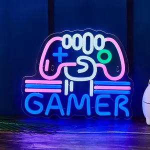Game Controller Shaped Neon Sign, USB Powered Neon Light, Novelty Lighting for Gaming Room Game Zone Decoration, Home Decor, LED Neon Lights