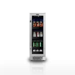 Whynter BBR-638SB 12 in. 76 12 oz. Can Built-In Beverage Fridge Cooler w/ Lock, Temp Controls, Glass Door Stainless Steel