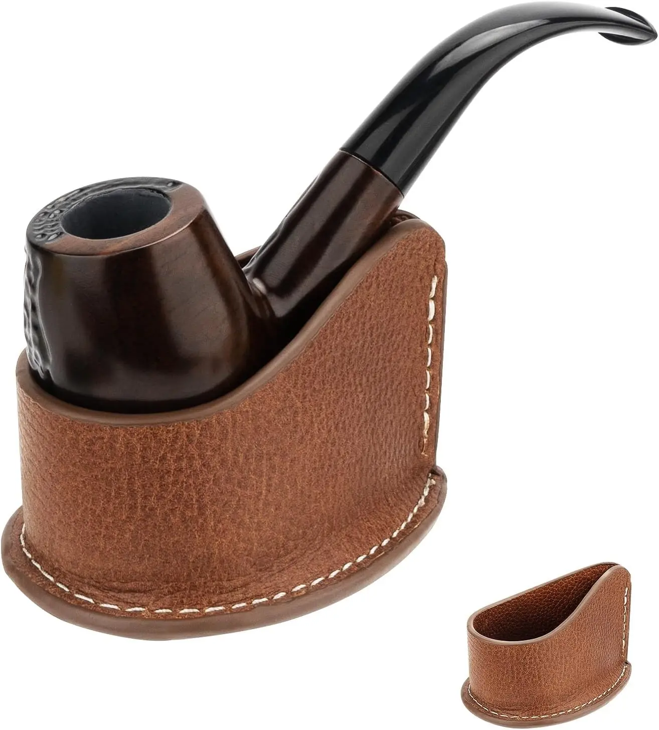 Leathern Tobacco Pipe Stand Holder, Family Home Pipe Accessories for Tobacco