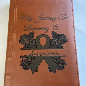 Engraved Journal, 192 Lined Paper Pages, Brown Cover, Ribbon Page Mark