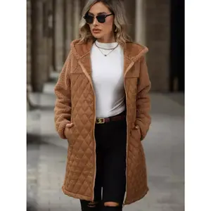 Texture Zip Up Long Sleeve Hooded Coat
